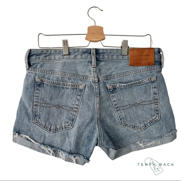 LUCKY BRAND The Boyfriend Distressed Denim Jean Shorts | 4 / 27 - Picture 3 of 10